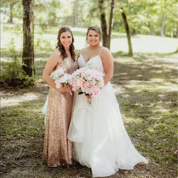 Jenny Yoo rose gold sequin bridesmaid dress Jenny Yoo rose gold sequin bridesmaid dress